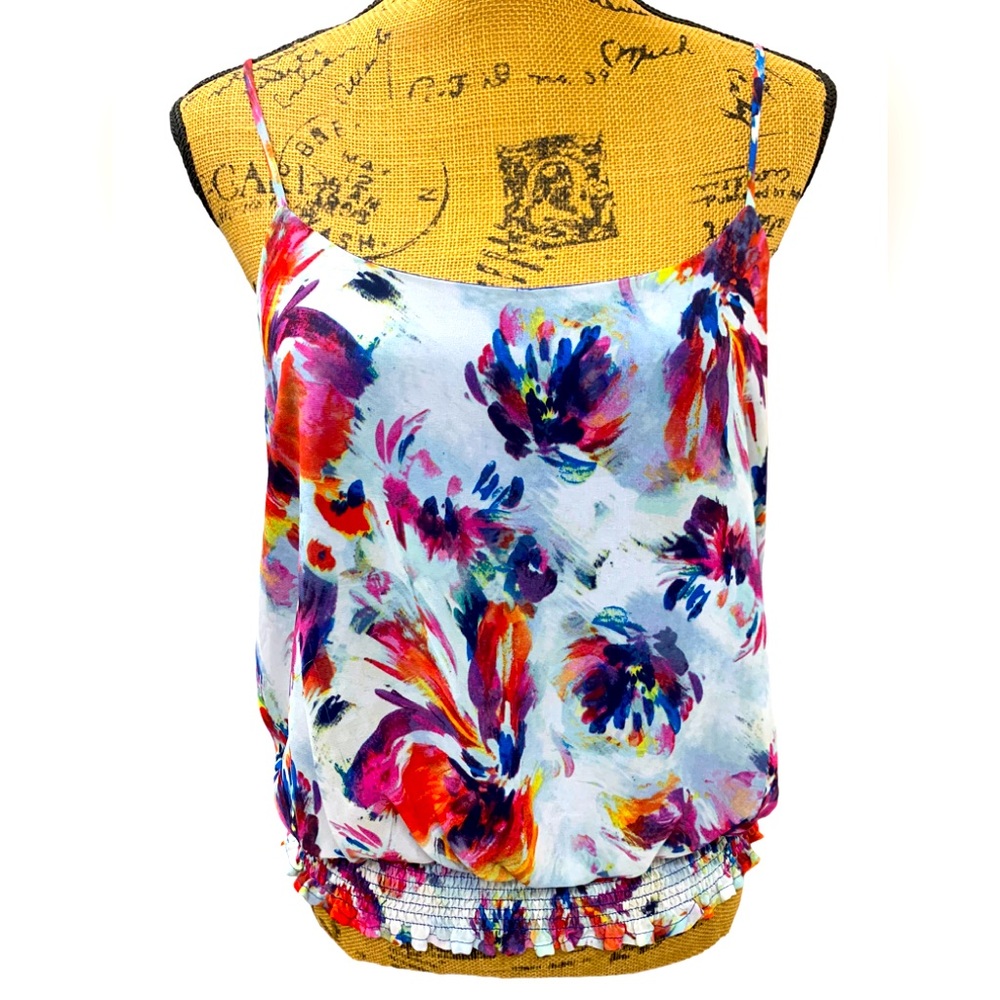 Womens multicolored abstract floral Xhileration Camisole